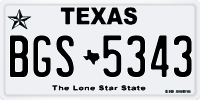 TX license plate BGS5343
