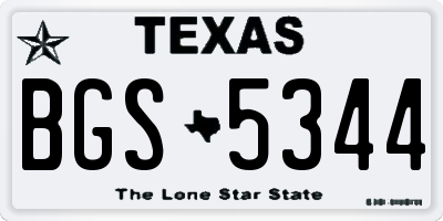 TX license plate BGS5344