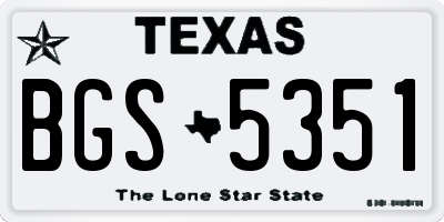 TX license plate BGS5351