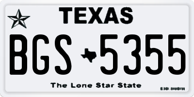 TX license plate BGS5355