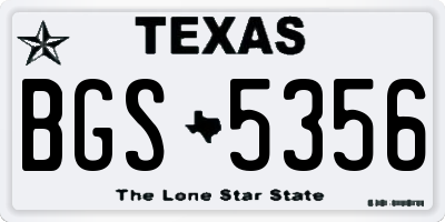 TX license plate BGS5356