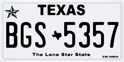 TX license plate BGS5357