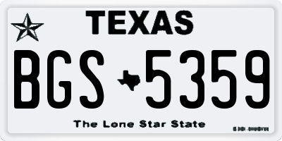 TX license plate BGS5359