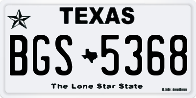 TX license plate BGS5368