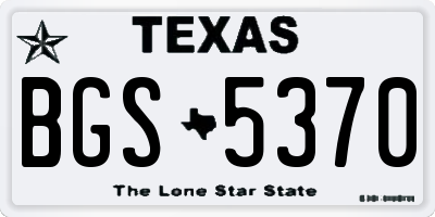 TX license plate BGS5370