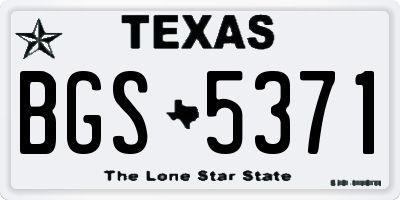 TX license plate BGS5371