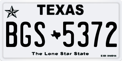 TX license plate BGS5372