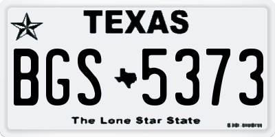 TX license plate BGS5373