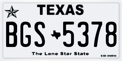 TX license plate BGS5378