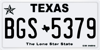 TX license plate BGS5379