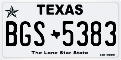 TX license plate BGS5383