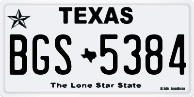 TX license plate BGS5384
