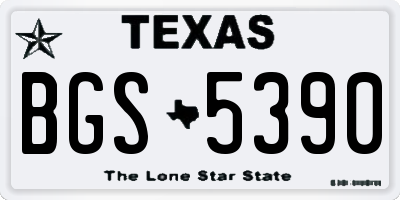 TX license plate BGS5390