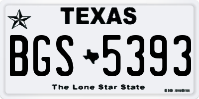 TX license plate BGS5393