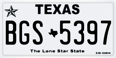TX license plate BGS5397