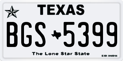 TX license plate BGS5399