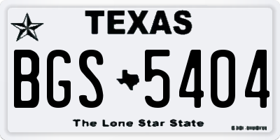TX license plate BGS5404