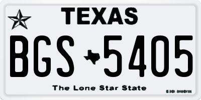 TX license plate BGS5405
