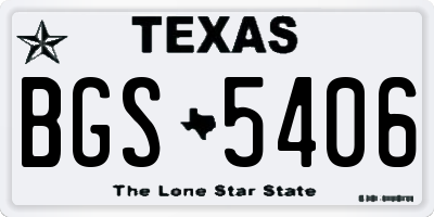 TX license plate BGS5406
