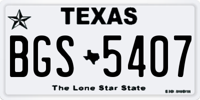 TX license plate BGS5407