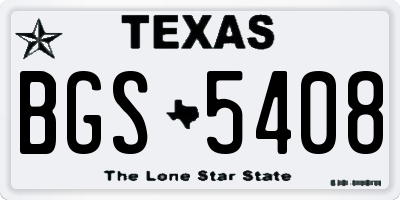 TX license plate BGS5408