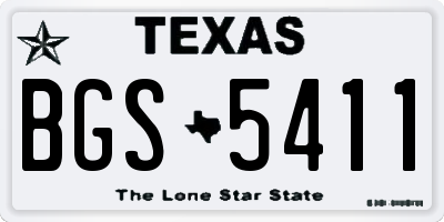 TX license plate BGS5411