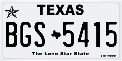 TX license plate BGS5415