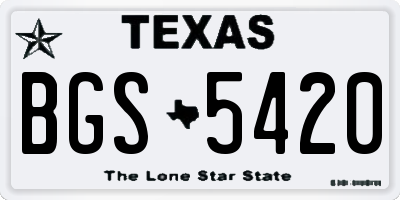 TX license plate BGS5420