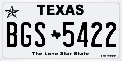 TX license plate BGS5422