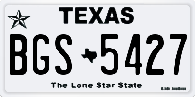 TX license plate BGS5427