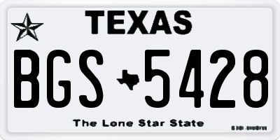 TX license plate BGS5428