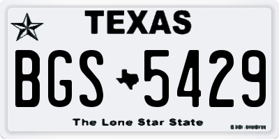 TX license plate BGS5429