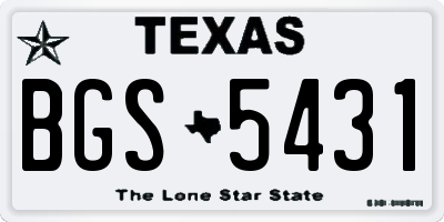 TX license plate BGS5431