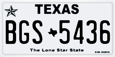 TX license plate BGS5436