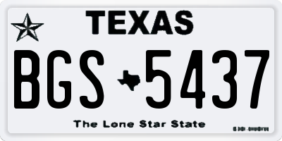 TX license plate BGS5437