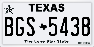 TX license plate BGS5438