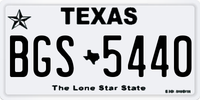 TX license plate BGS5440