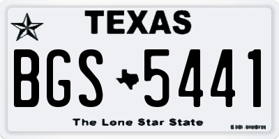 TX license plate BGS5441