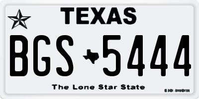 TX license plate BGS5444