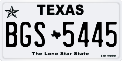 TX license plate BGS5445