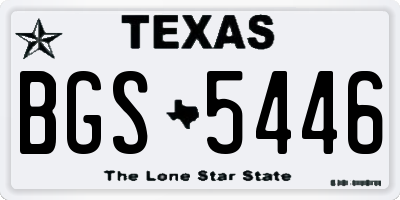TX license plate BGS5446