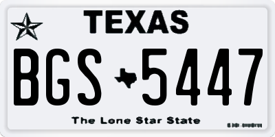 TX license plate BGS5447