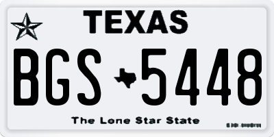 TX license plate BGS5448