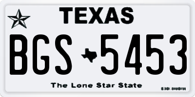 TX license plate BGS5453