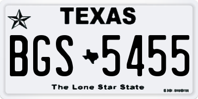 TX license plate BGS5455