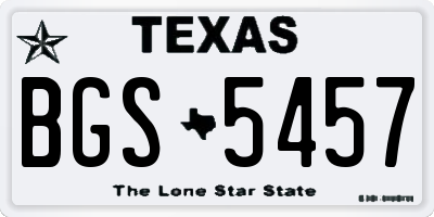 TX license plate BGS5457