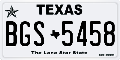 TX license plate BGS5458