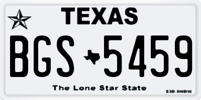 TX license plate BGS5459