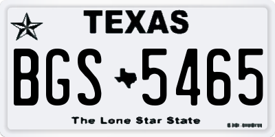 TX license plate BGS5465