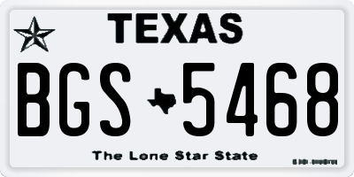 TX license plate BGS5468